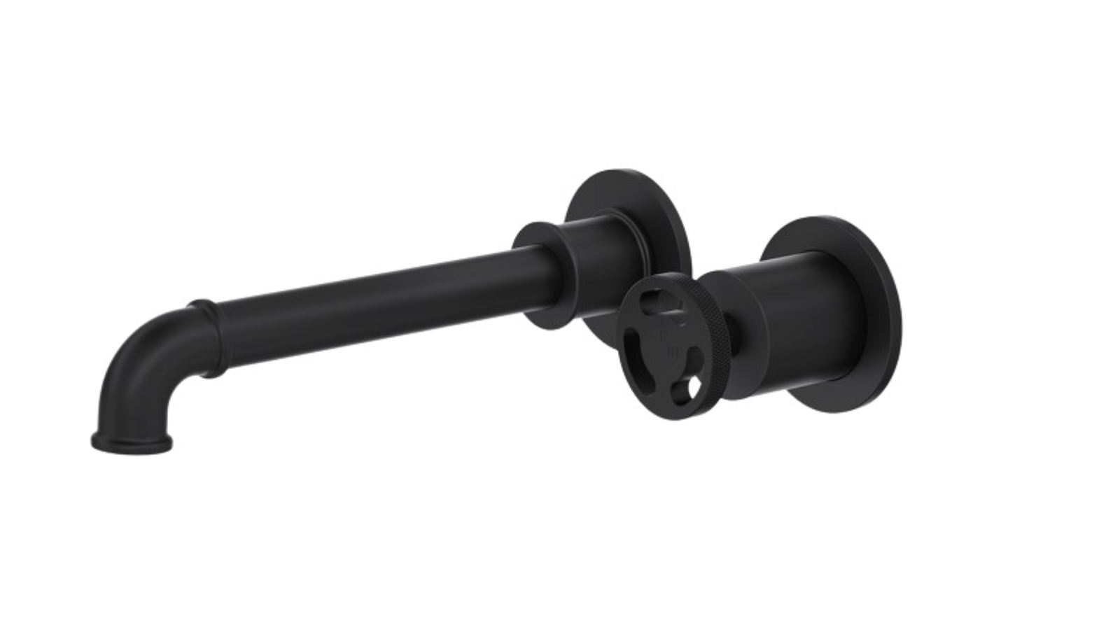 Linsol Dynamik 2-Plate Wall Basin or Bath Mixer - Matte Black