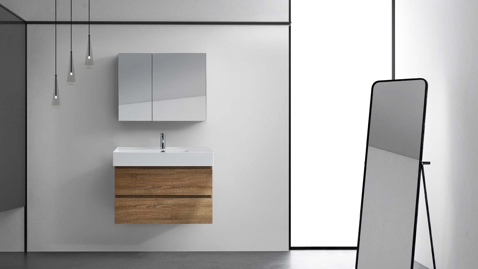 Parisi EVO 800mm Mirror Cabinet - Moka