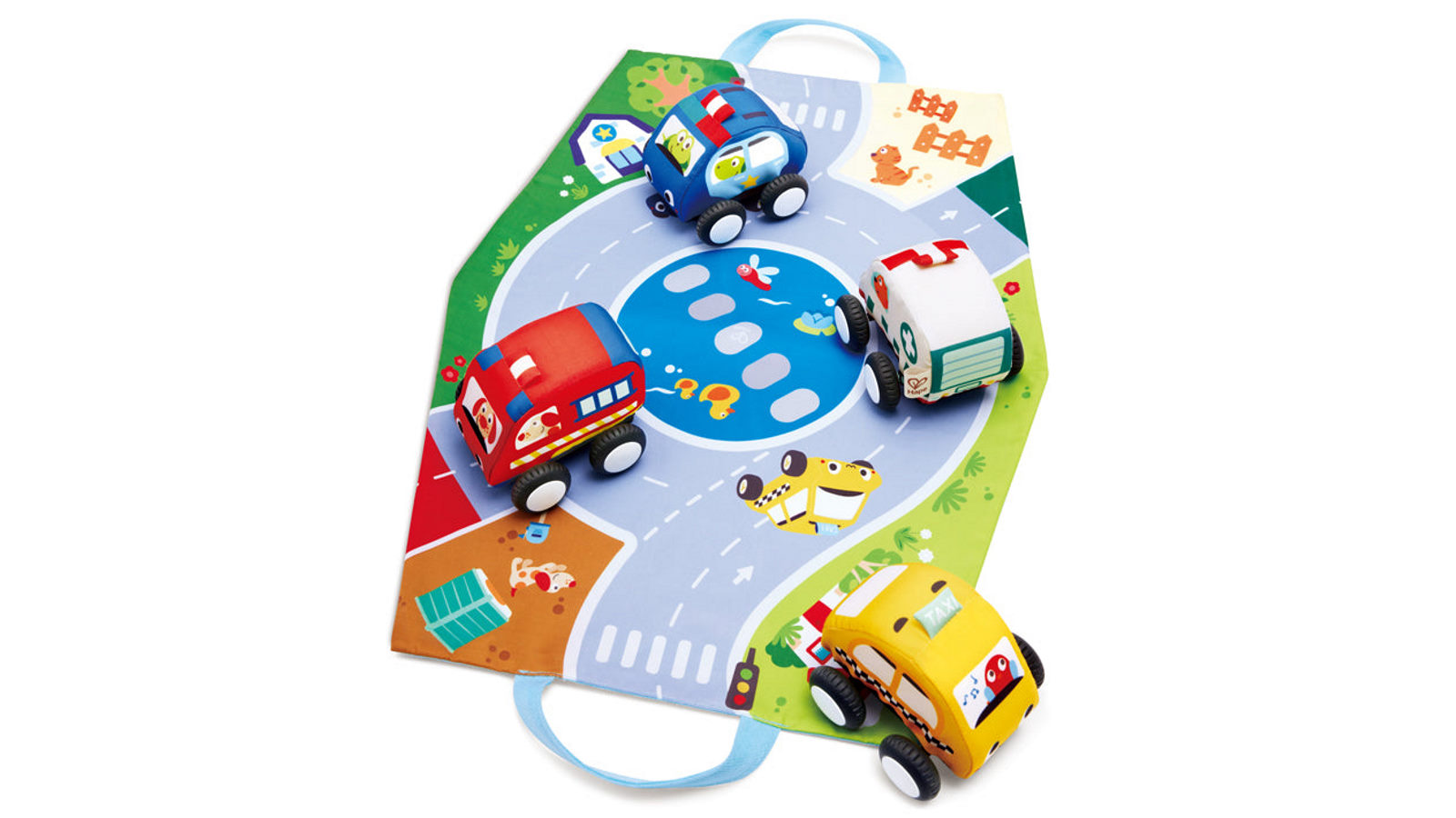 Hape Pull Back Plush Car Set