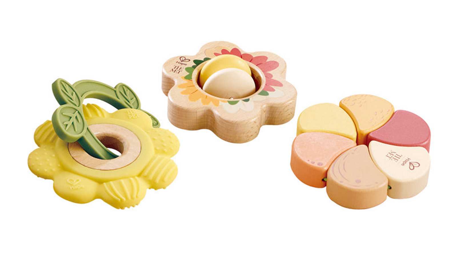 Hape Artful Flowers Rattle Trio