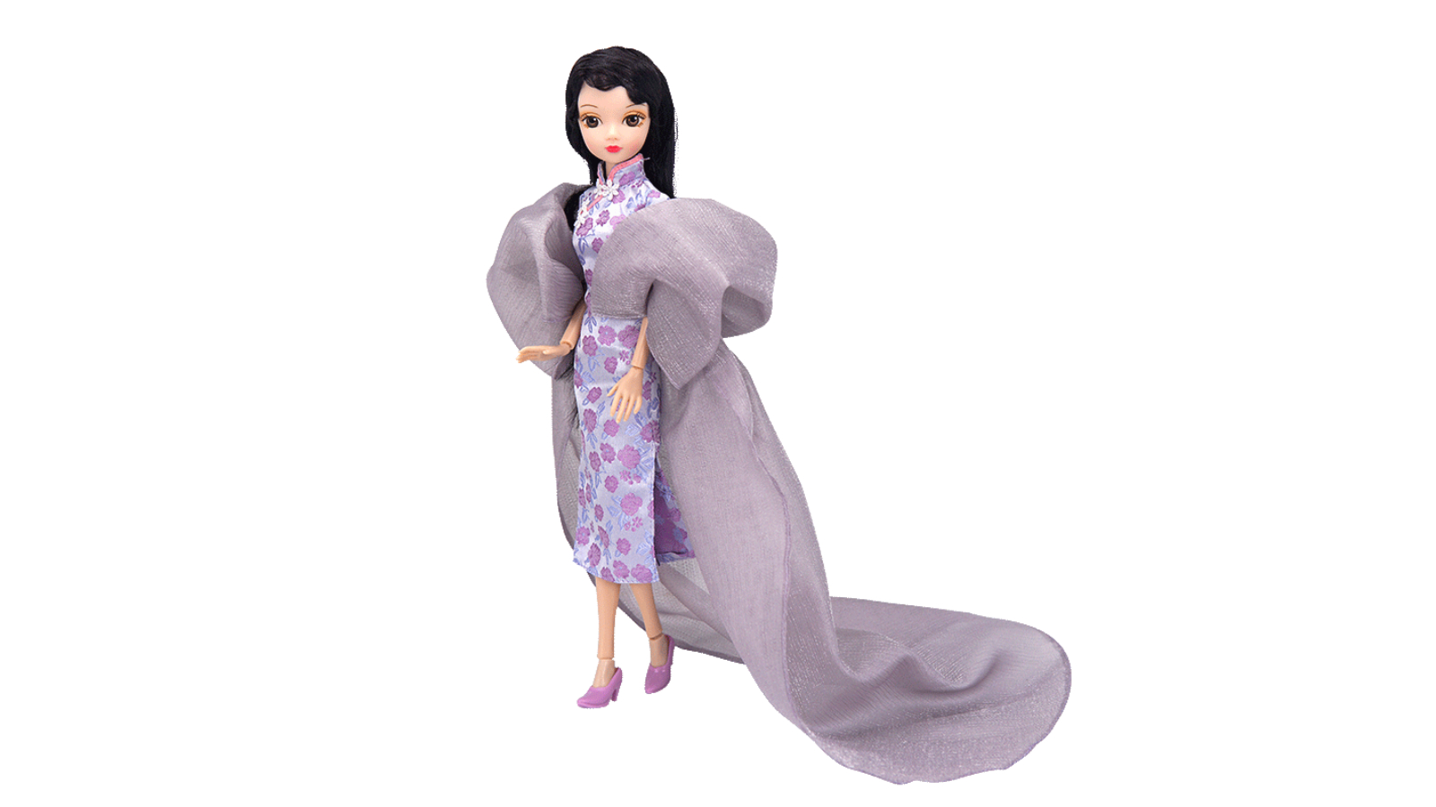 Kurhn Exclusive Cheongsam Series Doll with Grey Cape