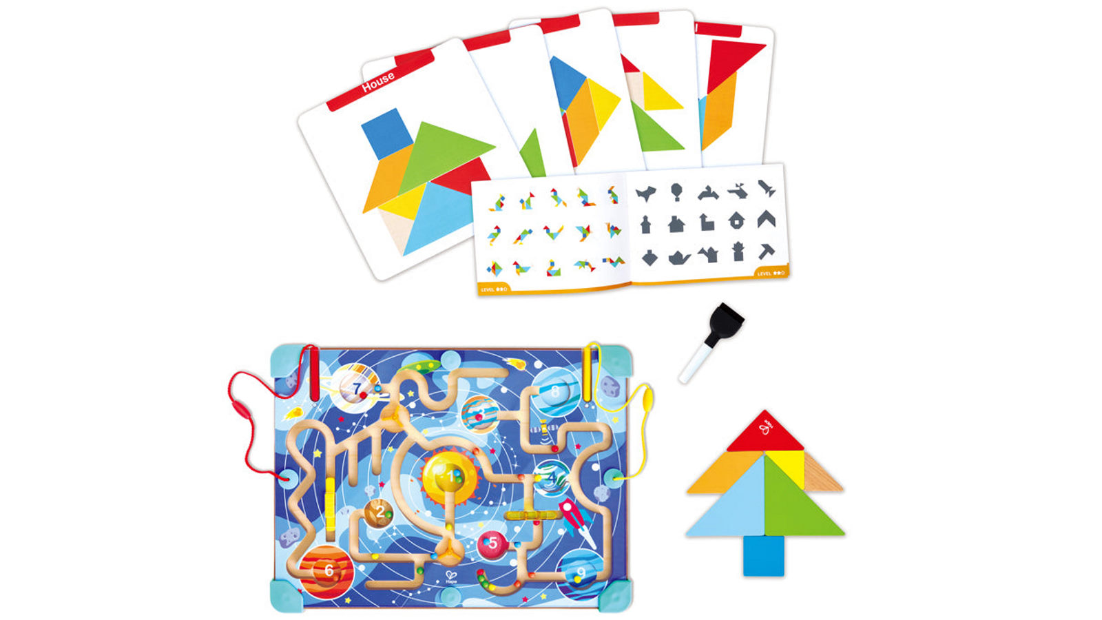 Hape 2 in 1 Space Maze and Tangram Board