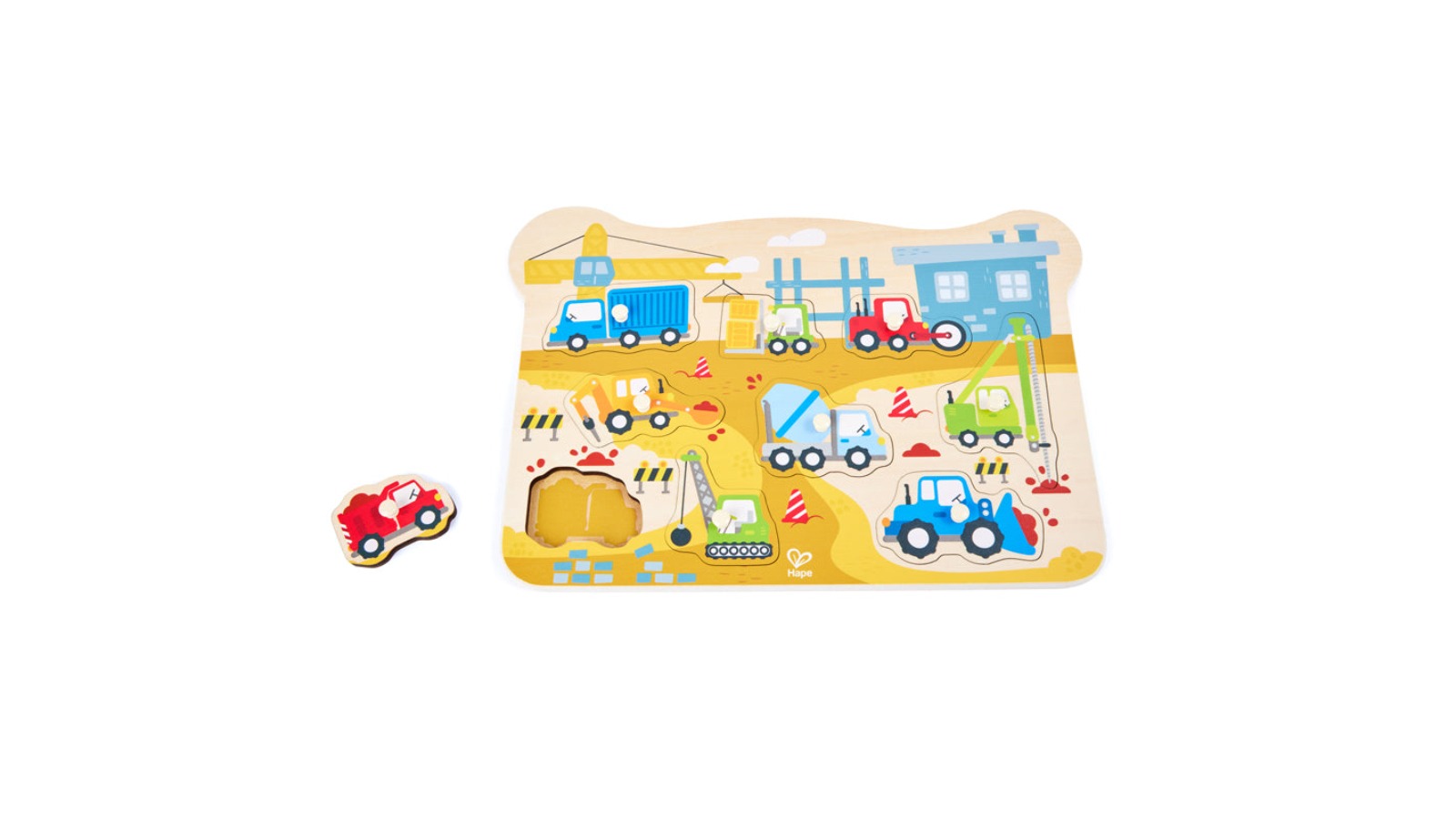 Hape Construction Vehicles Peg Puzzle