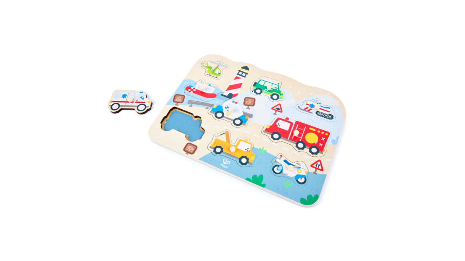 Hape Emergency Vehicles Peg Puzzle