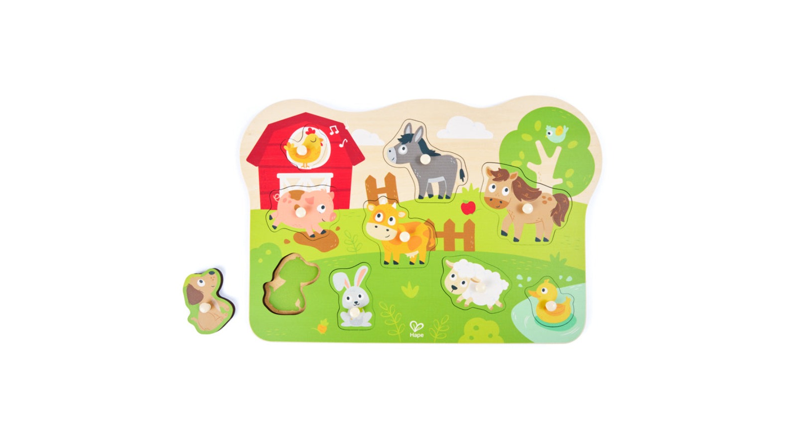 Hape Farm Animals Peg Puzzle