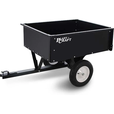 PlantCraft 270kg Capacity Metal Dump Cart for Ride on Mower