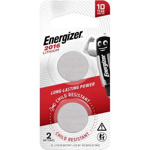 Energizer CR2016 Lithium Coin Battery - 2 Pack