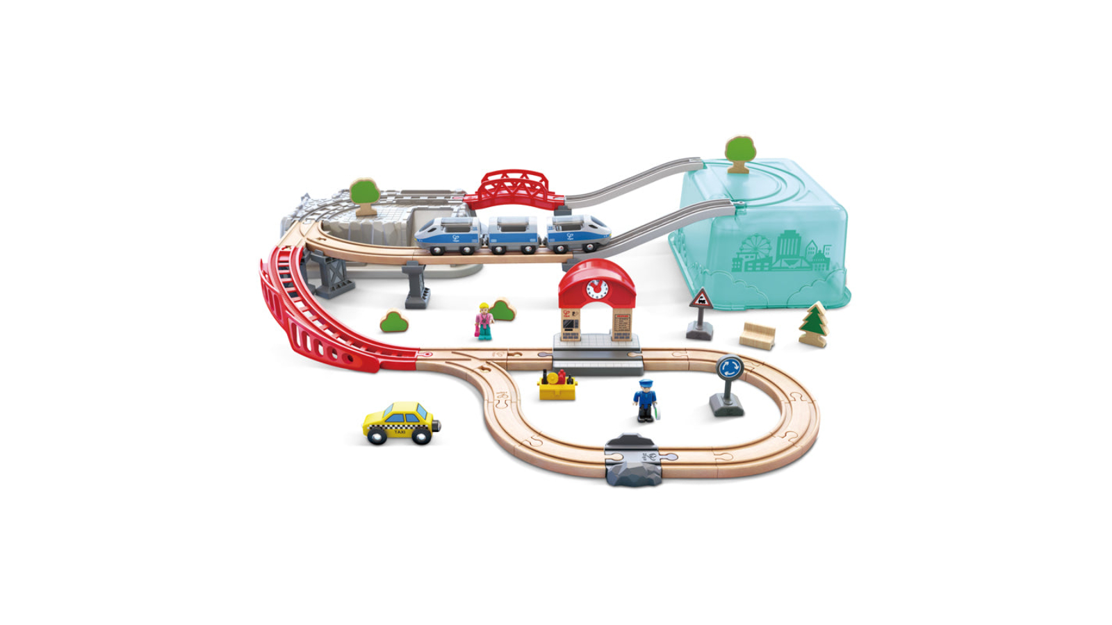 Hape City Train Bucket Set