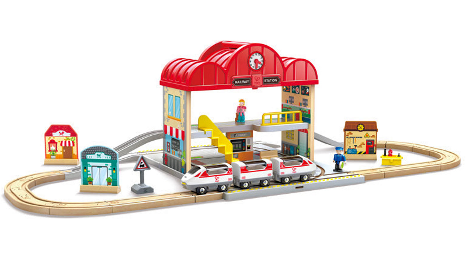 Hape Portable Train Station Set