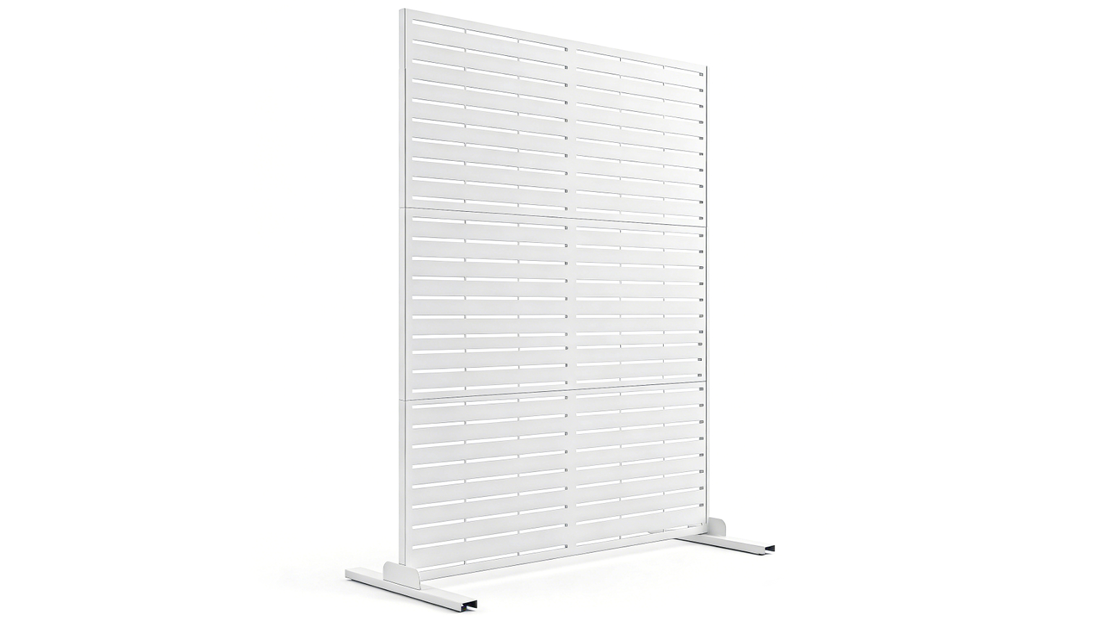 Advwin 118 x 180cm 3-Panel Metal Outdoor Freestanding Fence - White