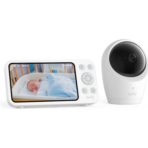 eufy Security Baby Monitor E20 Add-On Camera, 2K HD Resolution, 330° Pan and 60° Tilt, 4× Zoom, Night Vision, 5000mAh Built-in Battery, ANR eufy Security Baby Monitor E20 Add-On Camera, 2K HD Resolution, 330° Pan and 60° Tilt, 4× Zoom, Night Vision, 5000mAh Built-in Battery, ANR