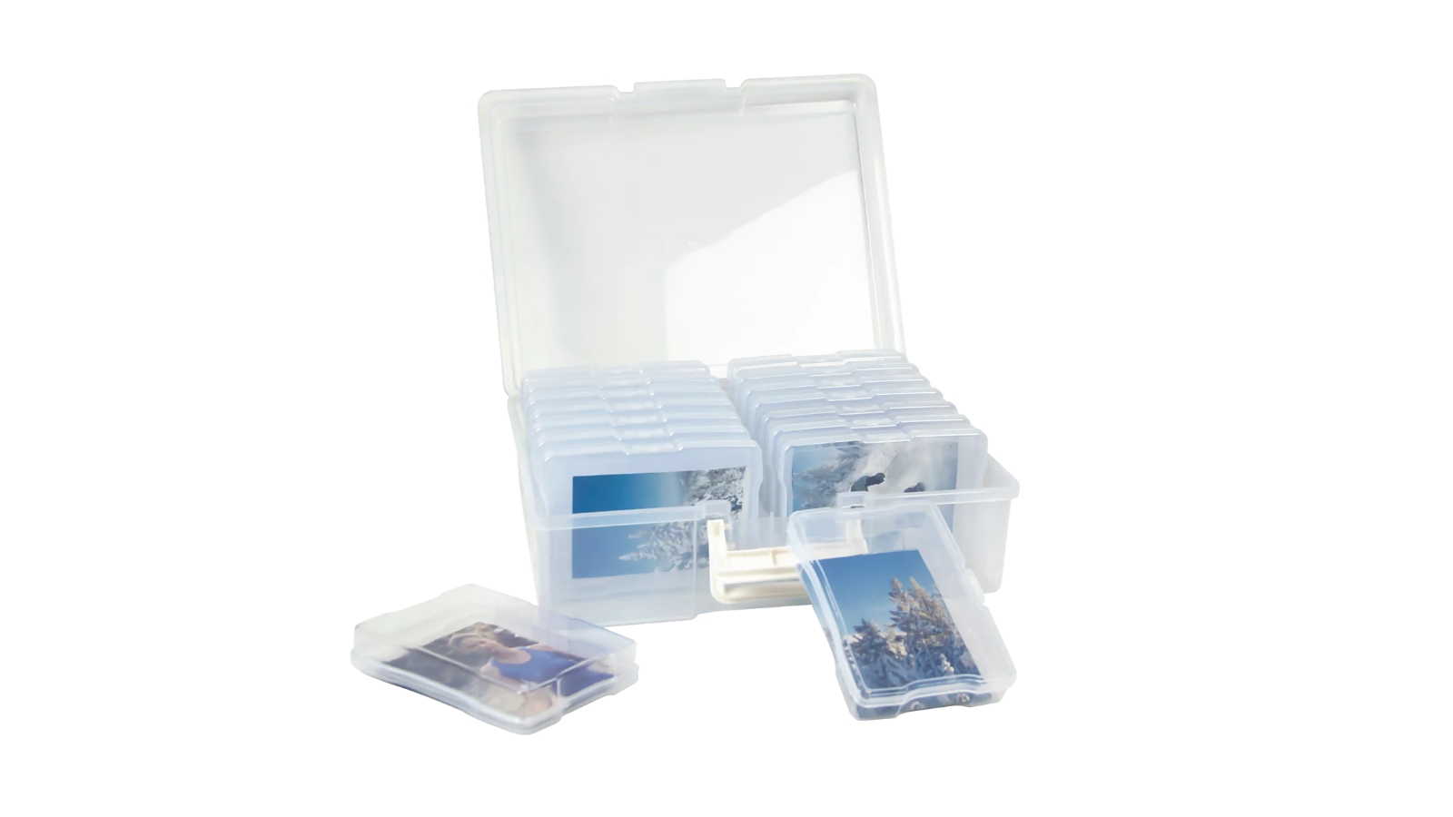 Photo Storage Box Clear Photo Boxes for Storage, Plastic Photo Organizer  for Seeds, Cards, Crafts, Stickers