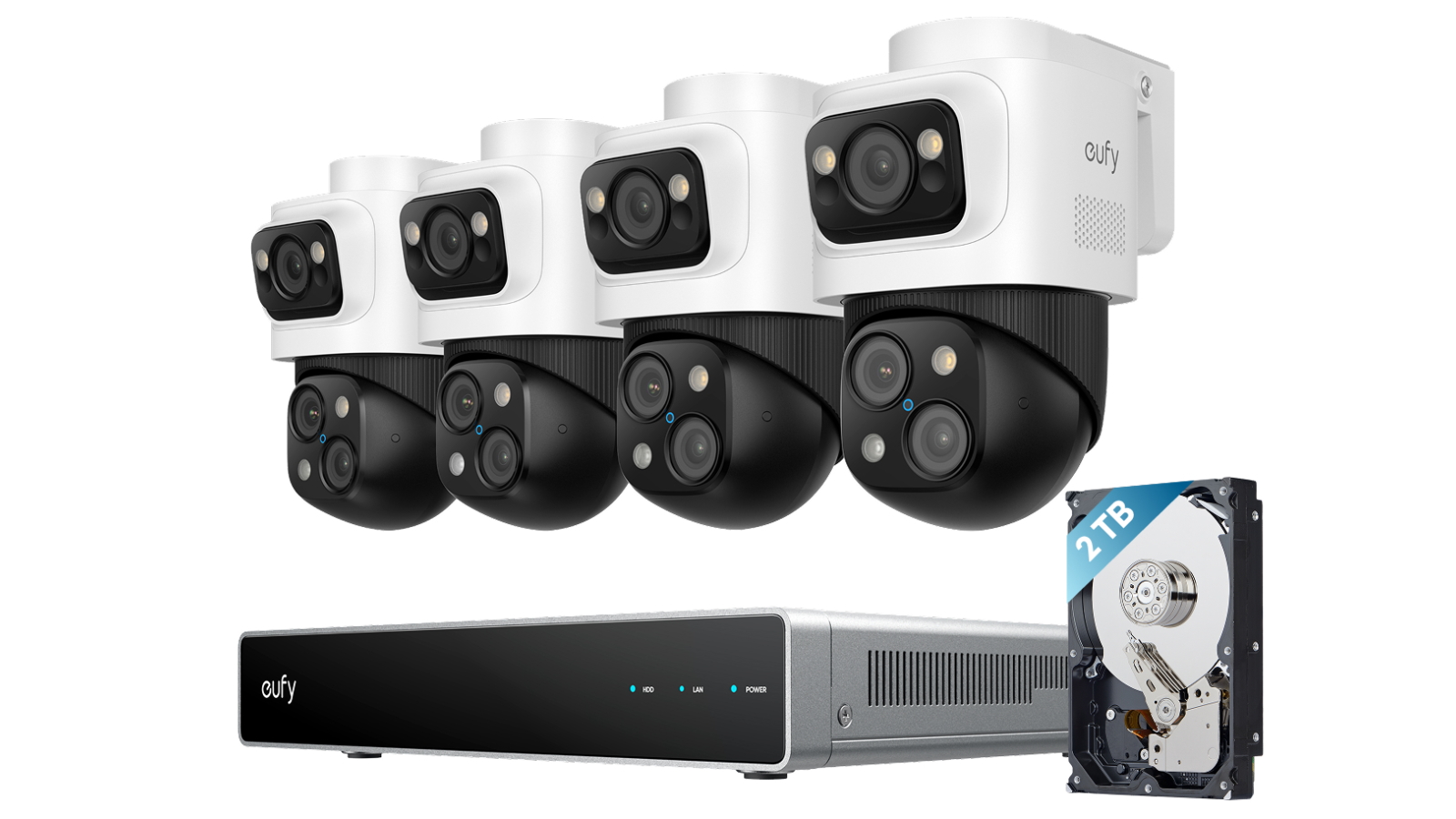 eufy S4 Max NVR PoE 24/7 Security System with 4 PTZ Security Cameras