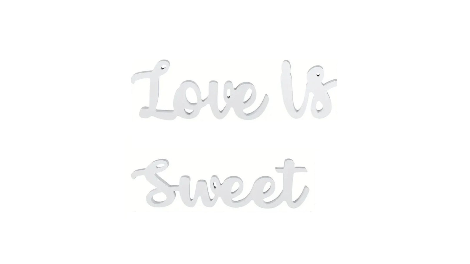 TM Love Is Sweet Wooden Banner Decoration Sign - White