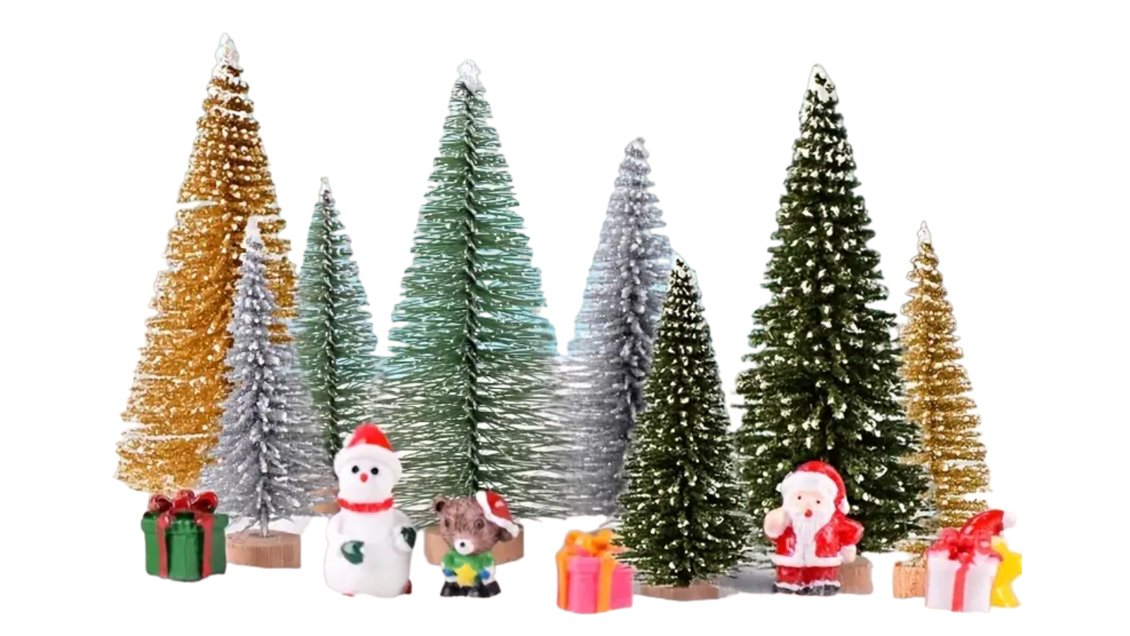TM Pine Needle Christmas Tree Micro Bonsai Decoration - Set of 8