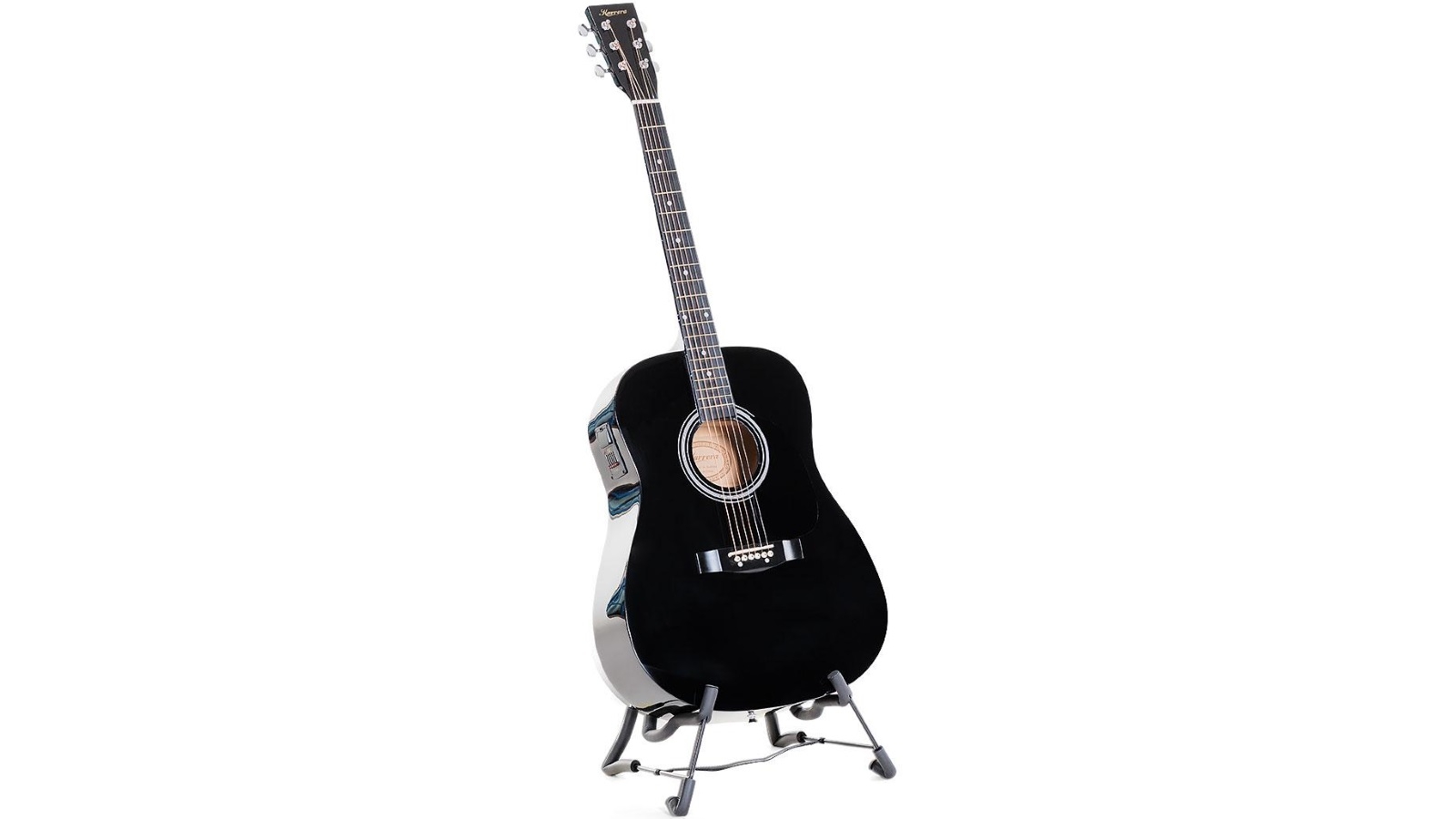 Karrera 41-inch Acoustic Guitar with EQ Band - Black