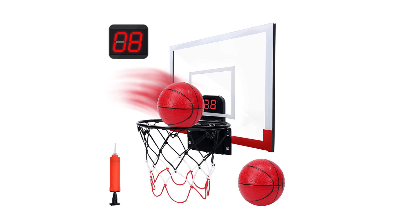 EagleStone Kids Over Door 2 Ball Indoor Mini Basketball Hoop Set