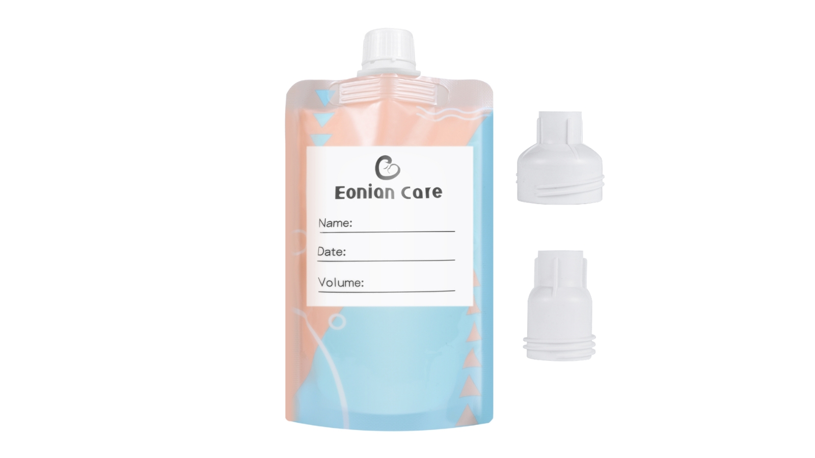 Eonian Care Breast Milk Storage Bags with 2 Pump Adapters
