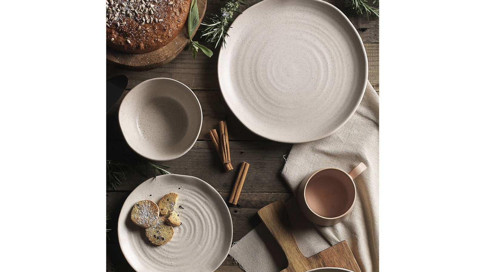 Ecology 12 Piece Stoneware Ottawa Dinner Set Calico Harvey Norman