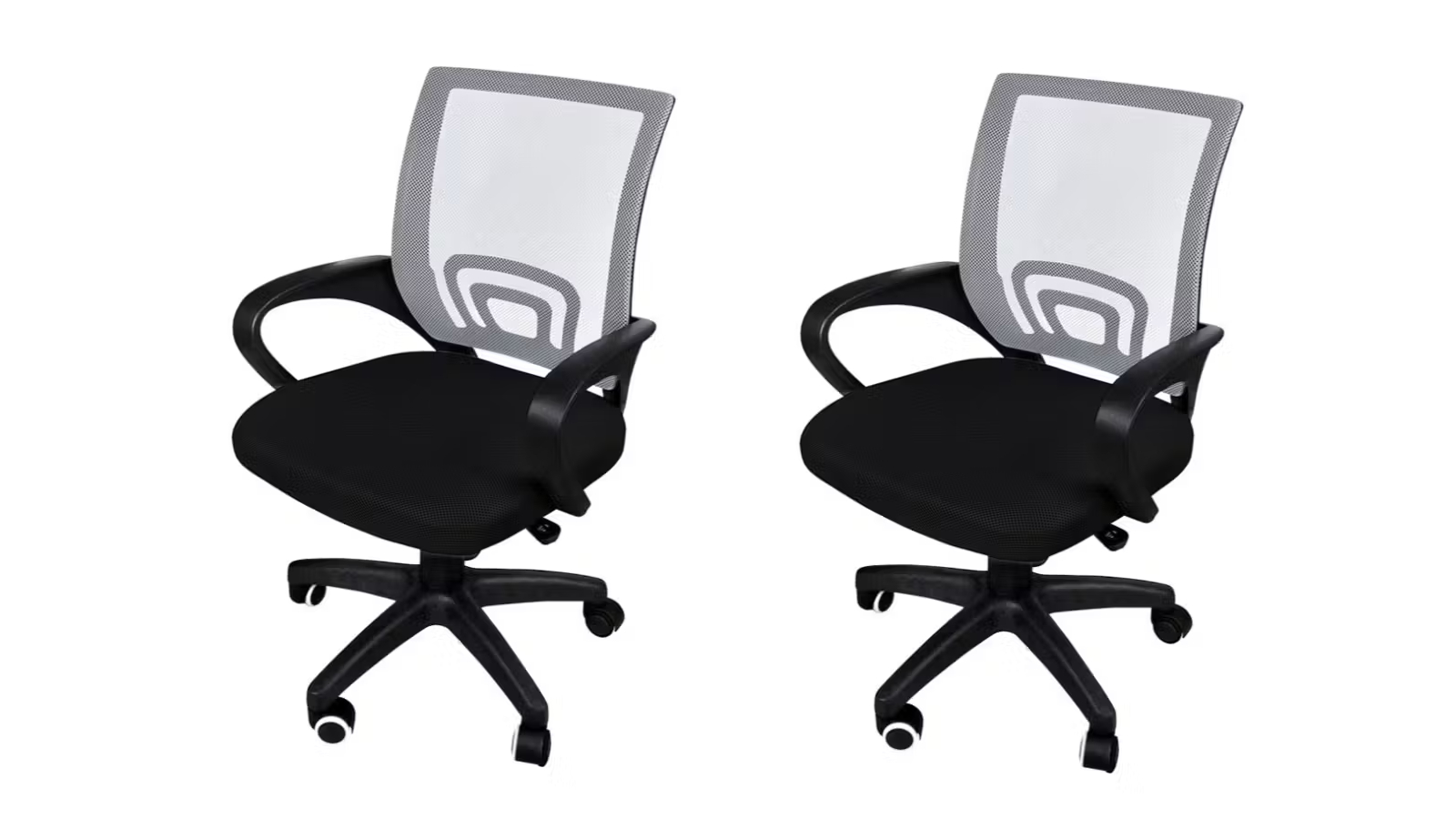 Levede Ergonomic Mesh Home Office Adjustable Twin Pack Chair - Grey