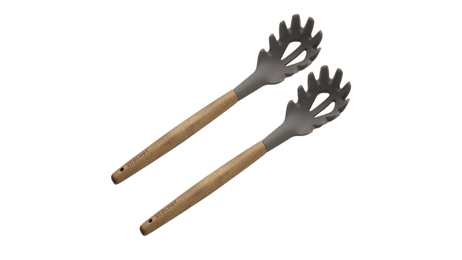 Ecology 2 Piece 31cm Provisions Wood/Silicone Pasta Server - Natural