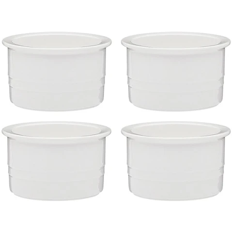 Ecology 4 Piece 11cm Signature Porcelain Ramekin Dish - White