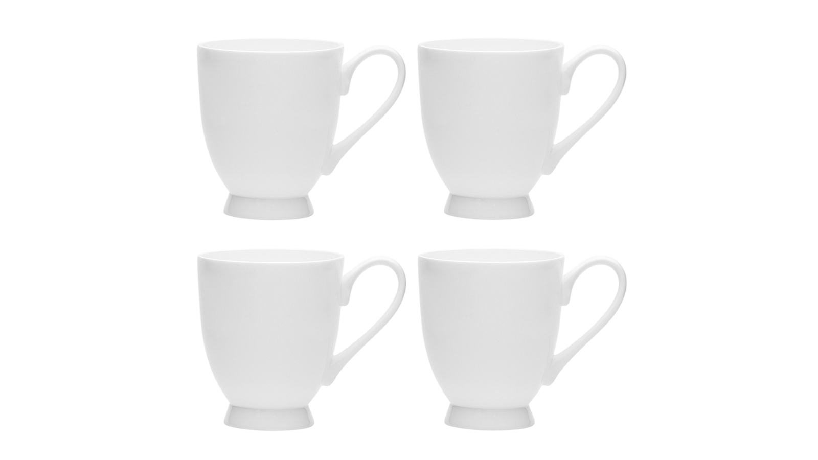 Ecology 4 Piece 310ml Canvas Footed Mug - White