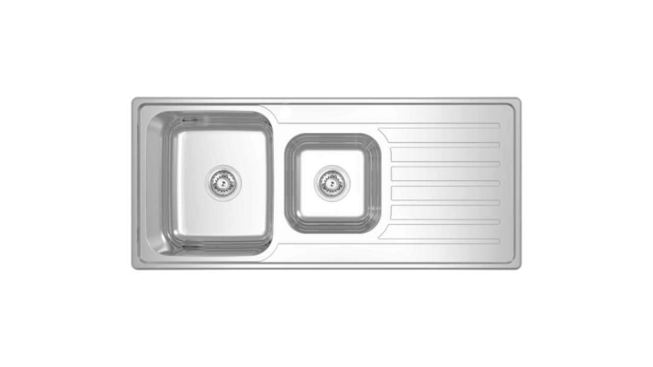 Abey EC 1 and 3/4 Left Hand Bowl Sink with Drainer Kitchen Sink
