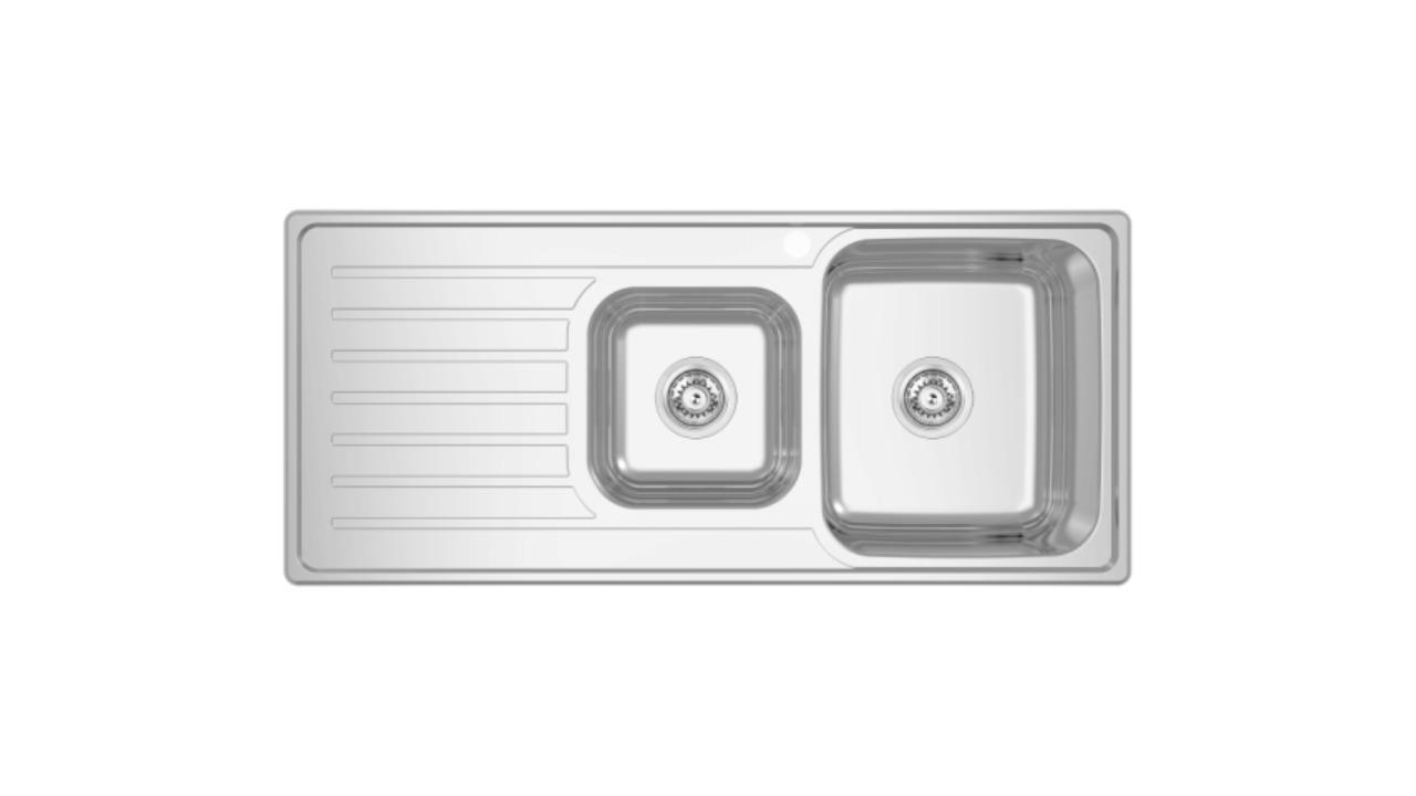 Abey EC 1 and 3/4 Right Hand Bowl Sink with Drainer Kitchen Sink