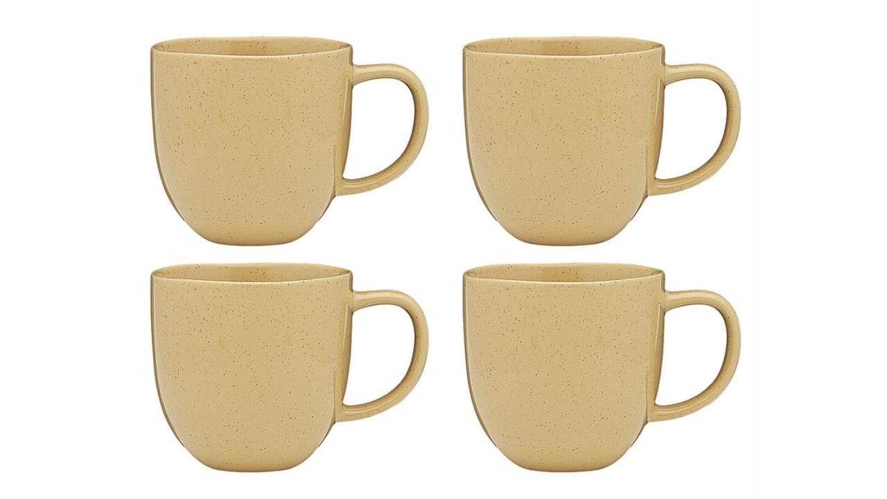 Ecology 4 Piece 340ml Dwell Mug with Handle Butter