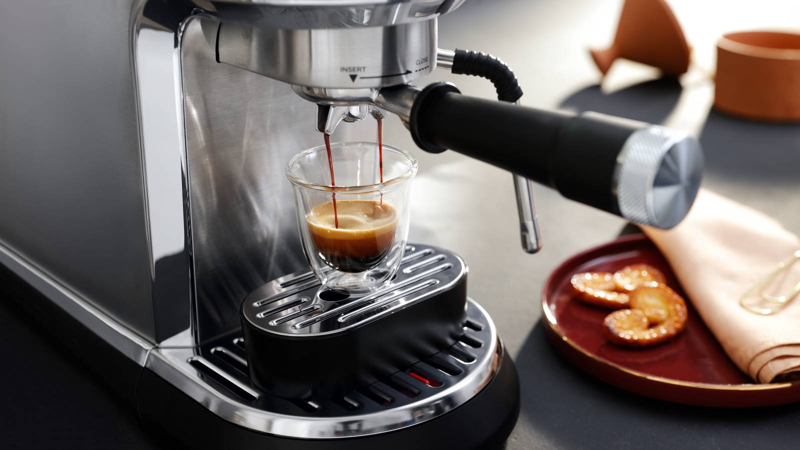De'Longhi Dedica Meastro Manual Coffee Machine Metal Harvey Norman