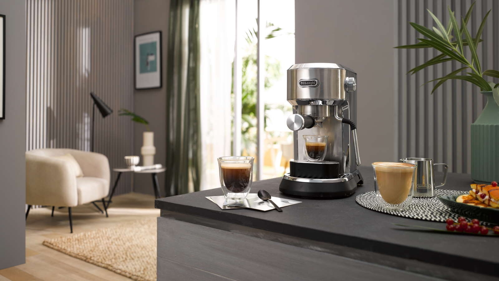 De Longhi Dedica Meastro Manual Coffee Machine Metal Harvey Norman