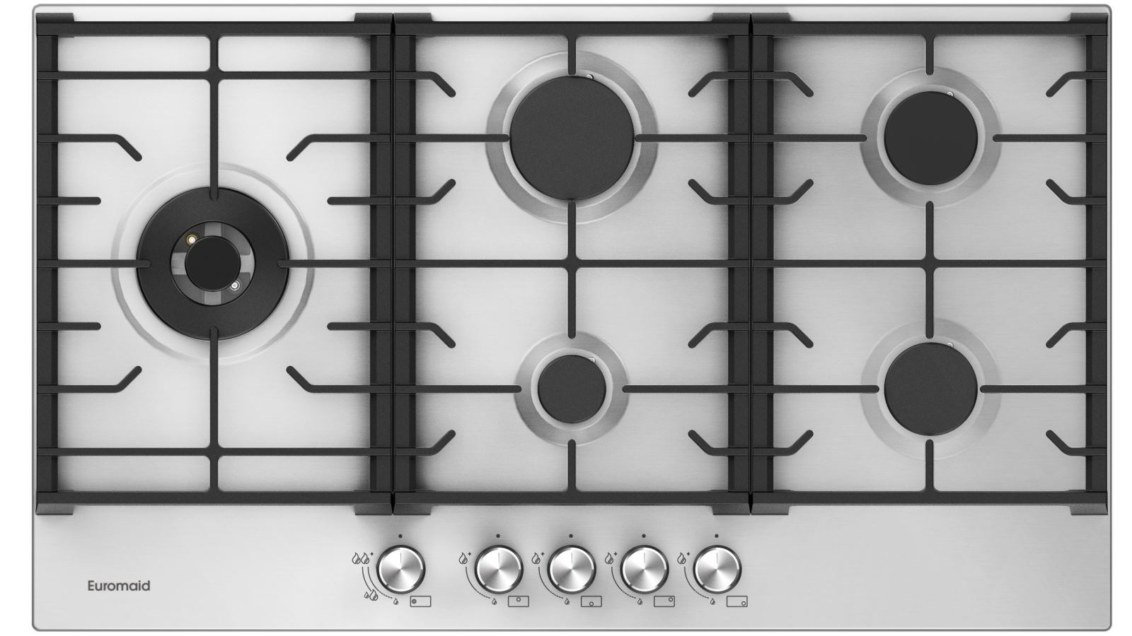 Euromaid Eclipse 900mm 5 Burner Stainless Steel Gas Cooktop Harvey Norman