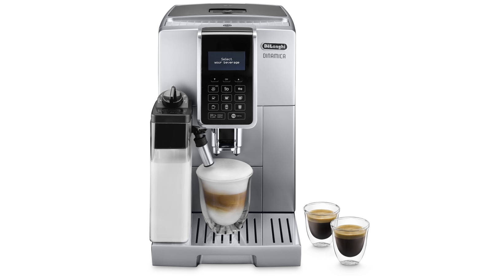 De'Longhi Dinamica Fully Automatic Coffee Machine with LatteCrema System - Silver