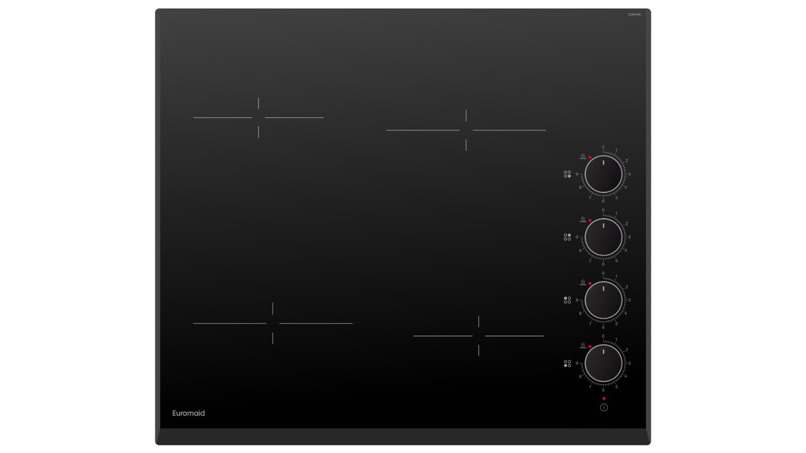 Euromaid 60cm 4 Zone Knob Control Ceramic Cooktop