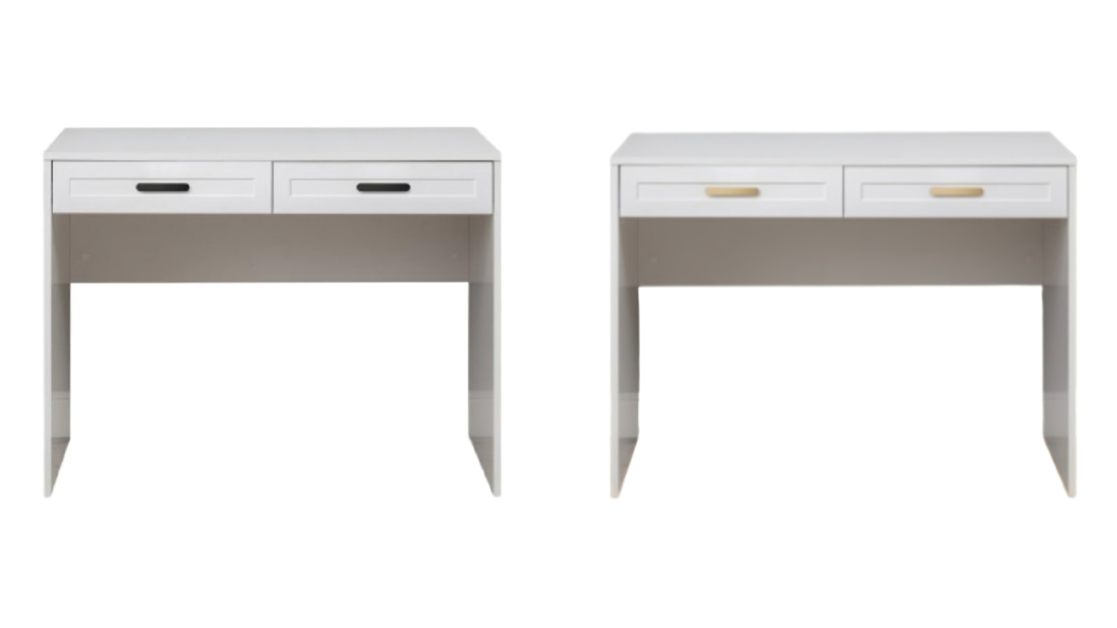 European Cabinetry White Hampton Odessa Desk - Oval Handle