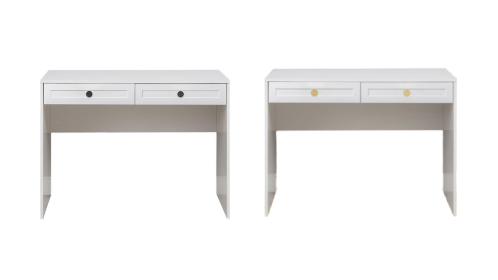 European Cabinetry White Hampton Odessa Desk - Round Handle