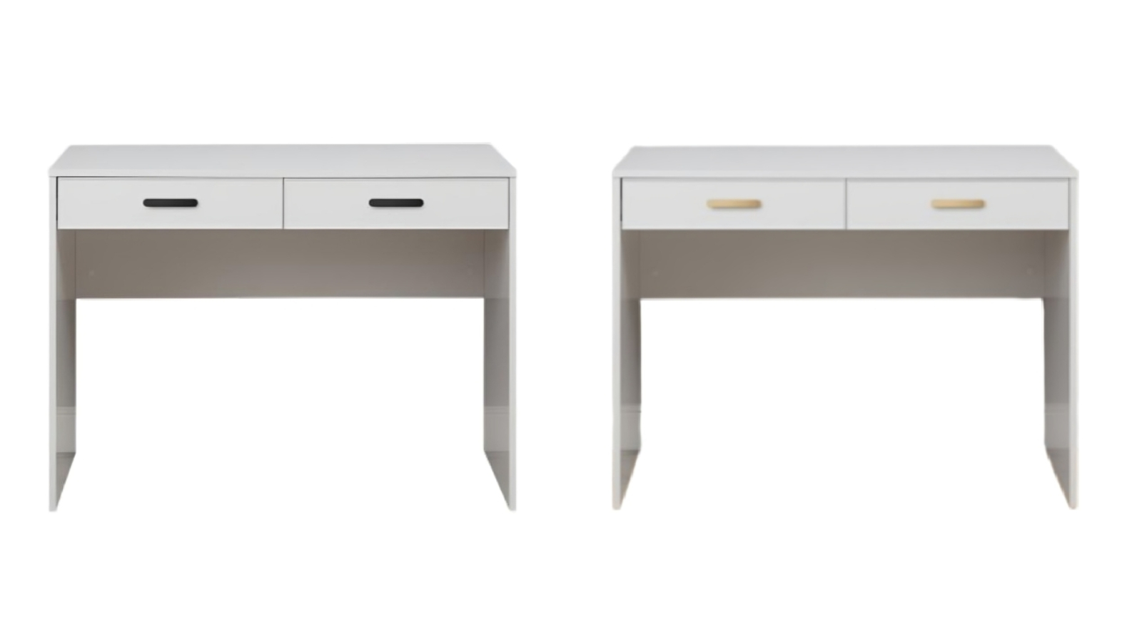 European Cabinetry White Slim Odessa Desk - Oval Handle