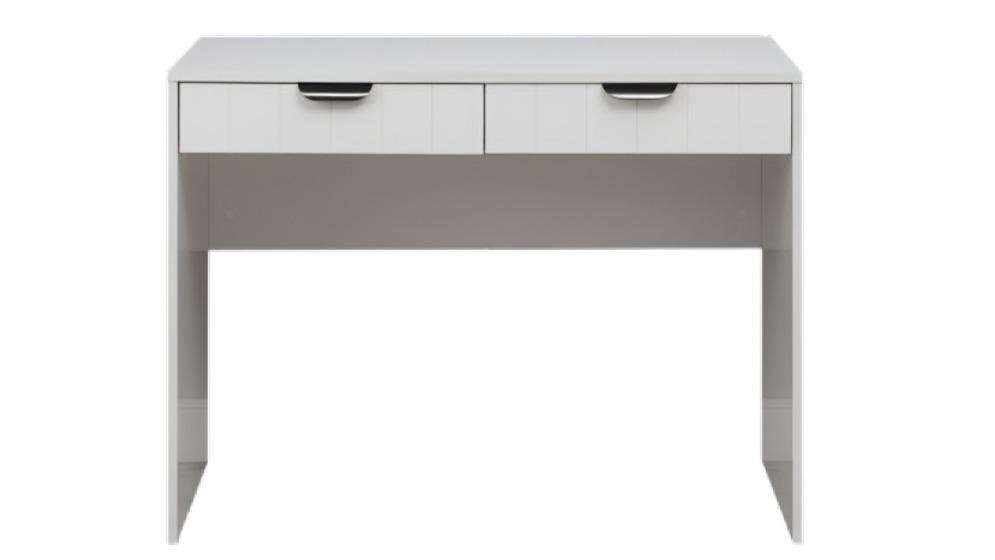 European Cabinetry White Vj Panel Odessa Desk - Black Pull Handle