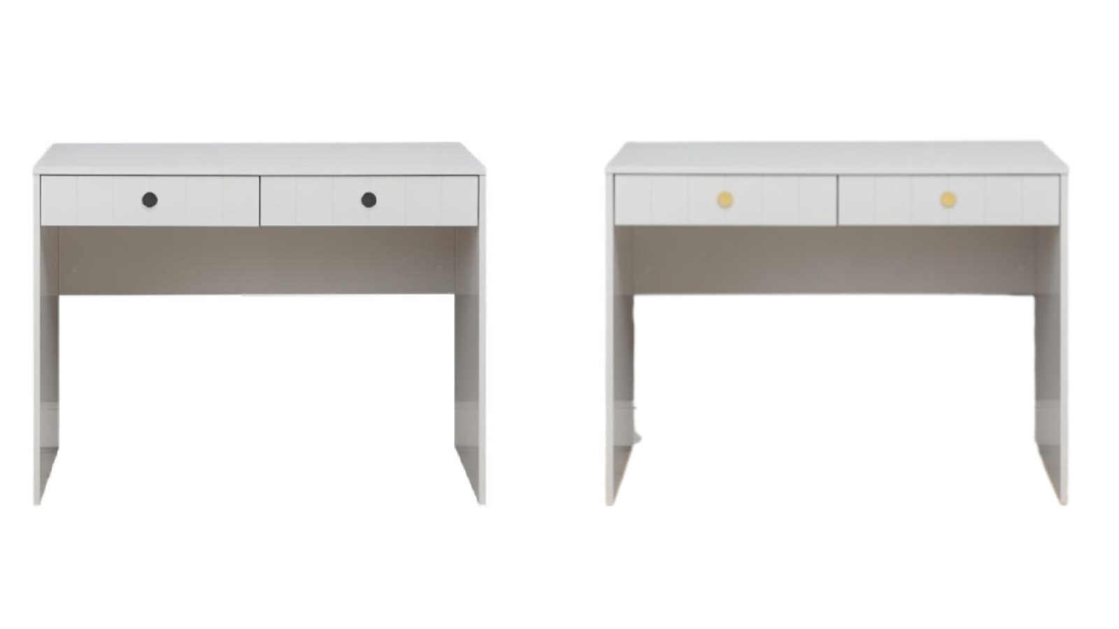 European Cabinetry White Vj Panel Odessa Desk - Round Handle