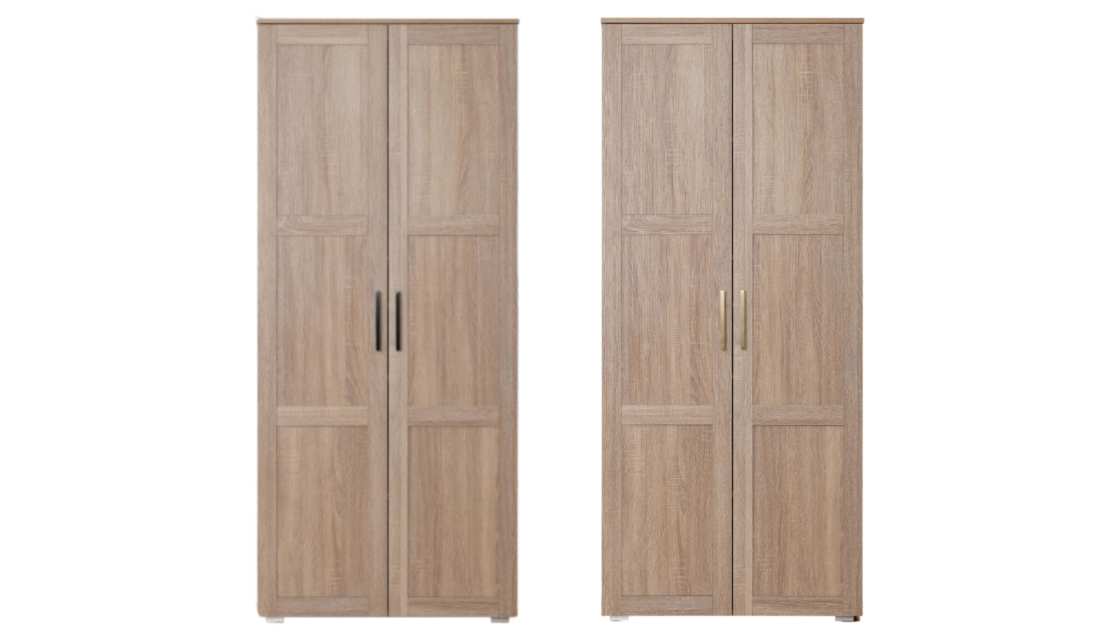 European Cabinetry Hamptons Stockholm Natural Oak Cupboard Storage - Square Handle
