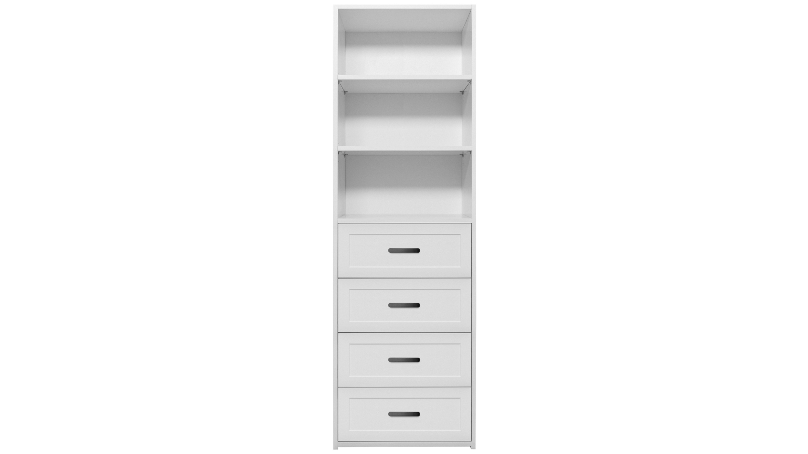 European Cabinetry Geneva Hampton Oval 3-Shelf Built-in 4-Drawer Wardrobe - White/Black