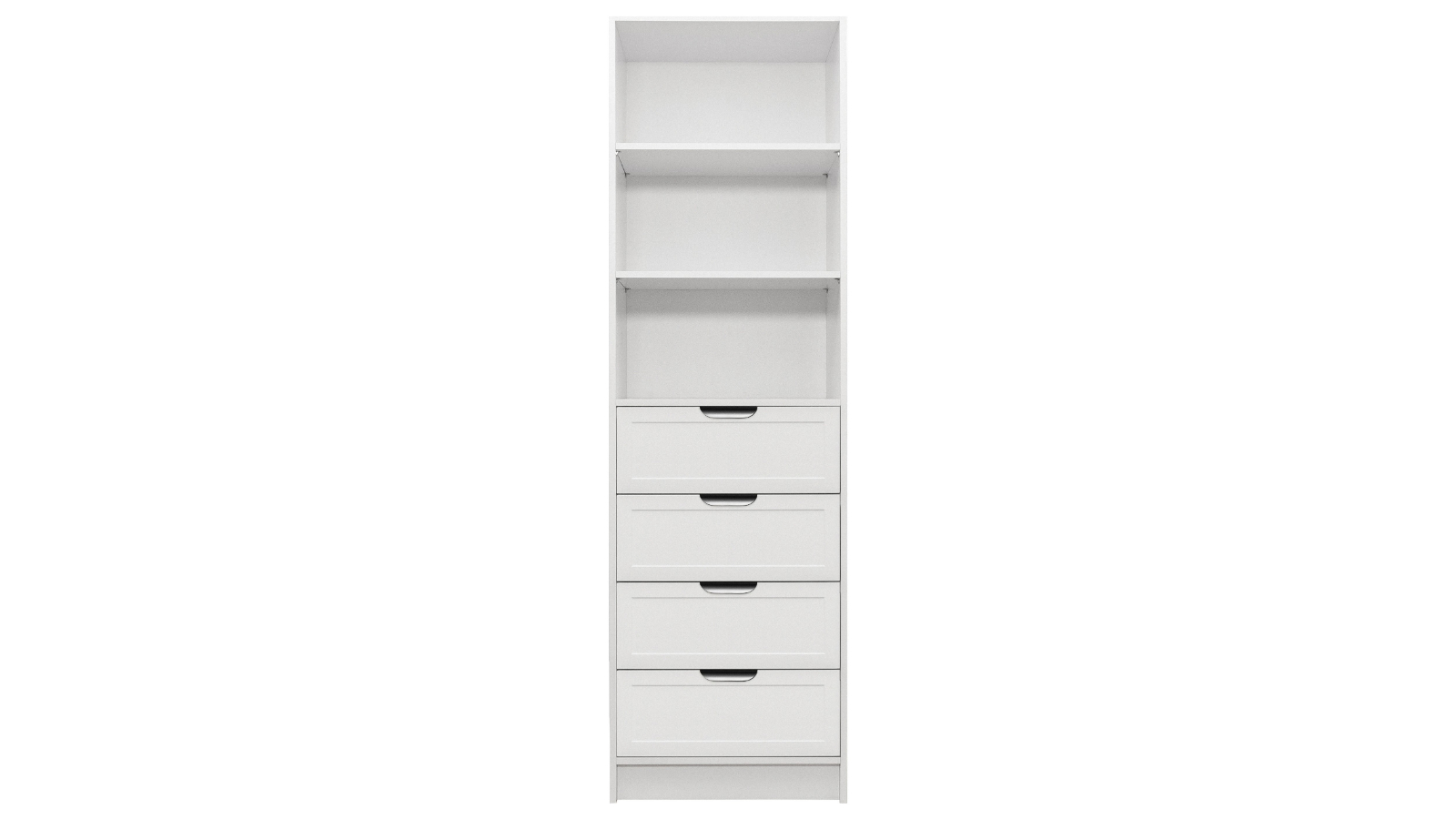 European Cabinetry 3-Shelf/4-Drawer White Hamptons Pull Malmo Walk-in Wardrobe - Black
