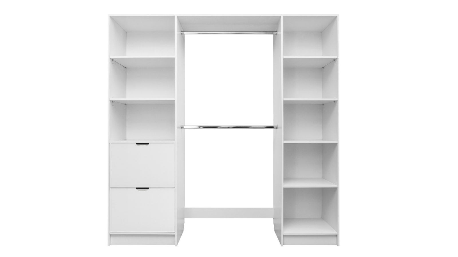 European Cabinetry Basel White Slim Pull Walk-in Wardrobe Kit - Black