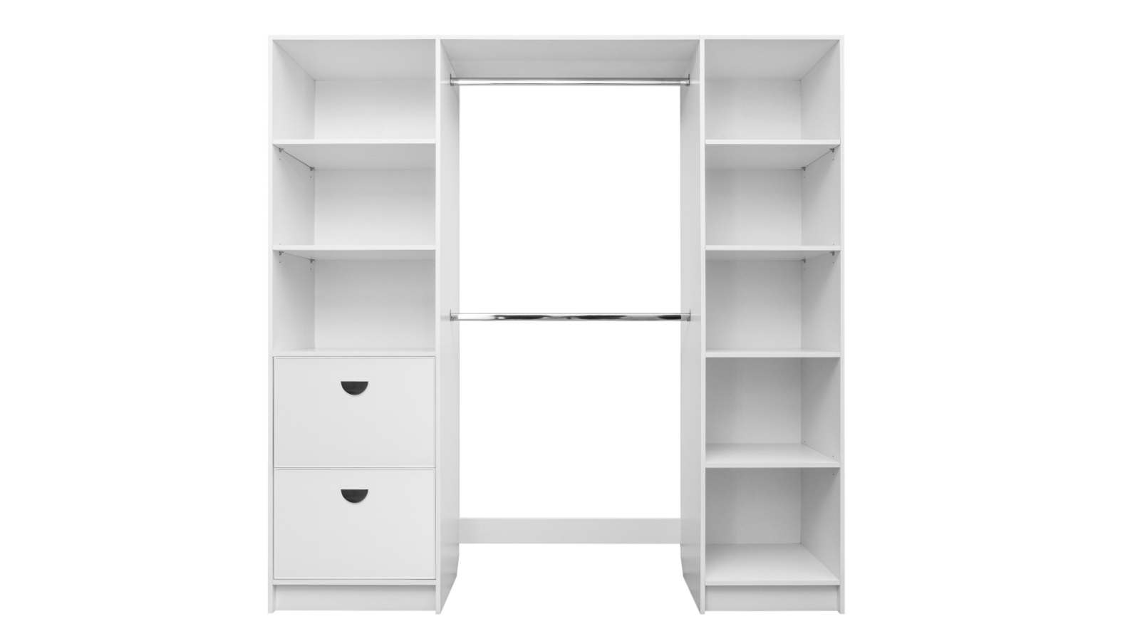 European Cabinetry Basel White Slim Half Moon Walk-in Wardrobe Kit - Black