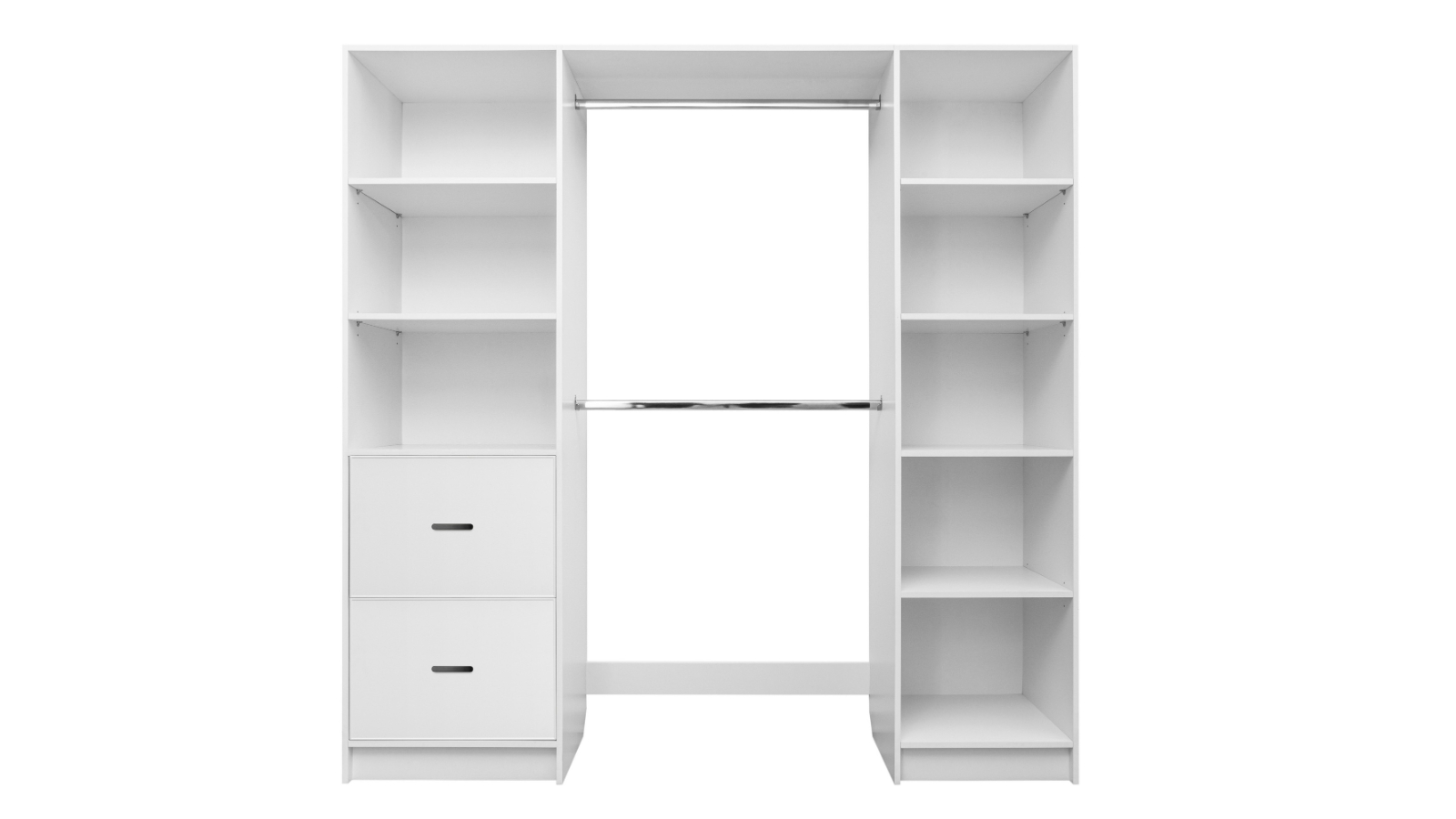 European Cabinetry Basel White Slim Oval Walk-in Wardrobe Kit - Black