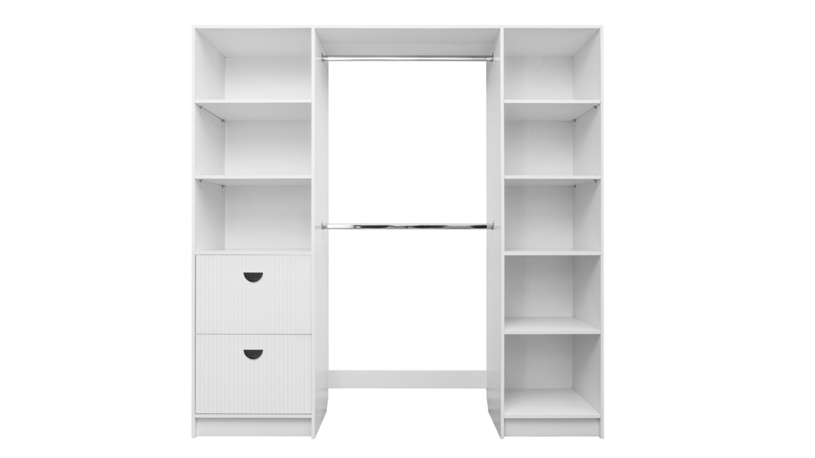 European Cabinetry White Hamptons Half Moon Basel Walk-in Wardrobe Kit - Black