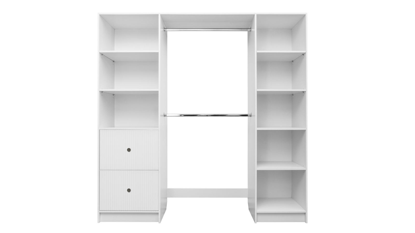 European Cabinetry White Hamptons Round Basel Walk-in Wardrobe Kit - Black