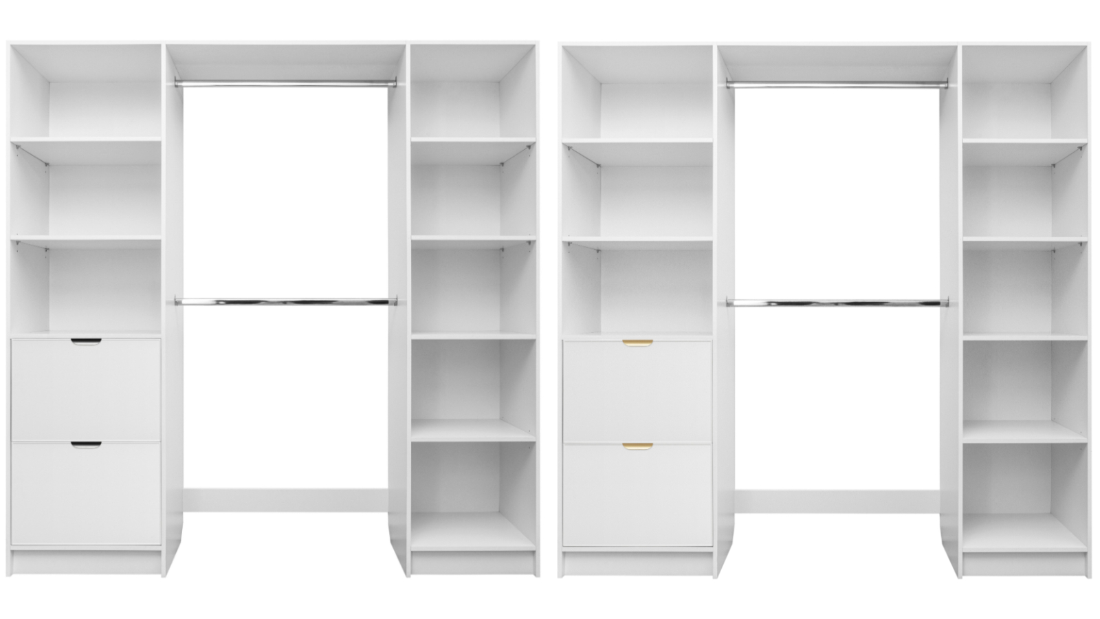 European Cabinetry Basel White Slim Pull Walk-in Wardrobe Kit