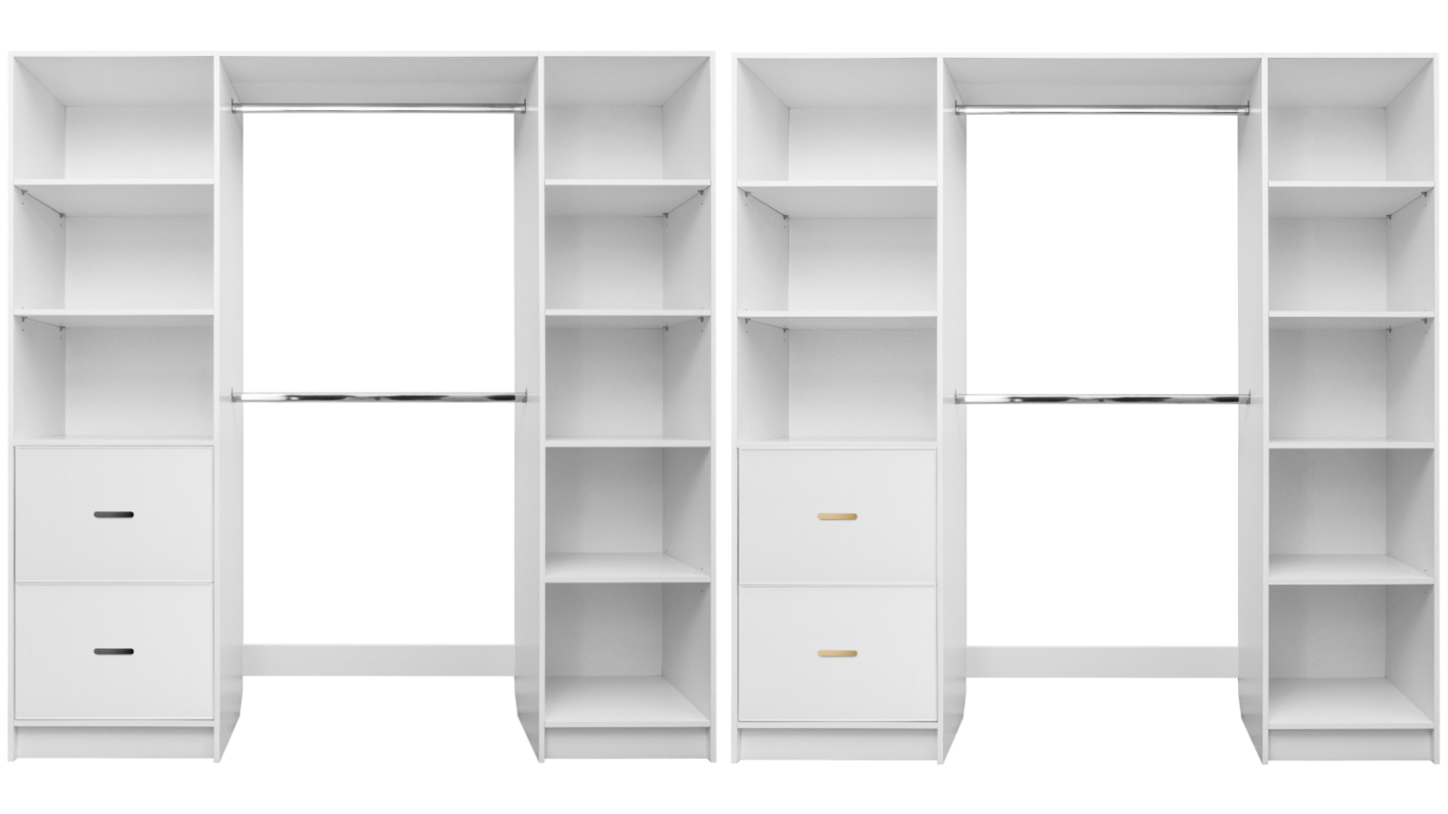 European Cabinetry Basel White Slim Oval Walk-in Wardrobe Kit